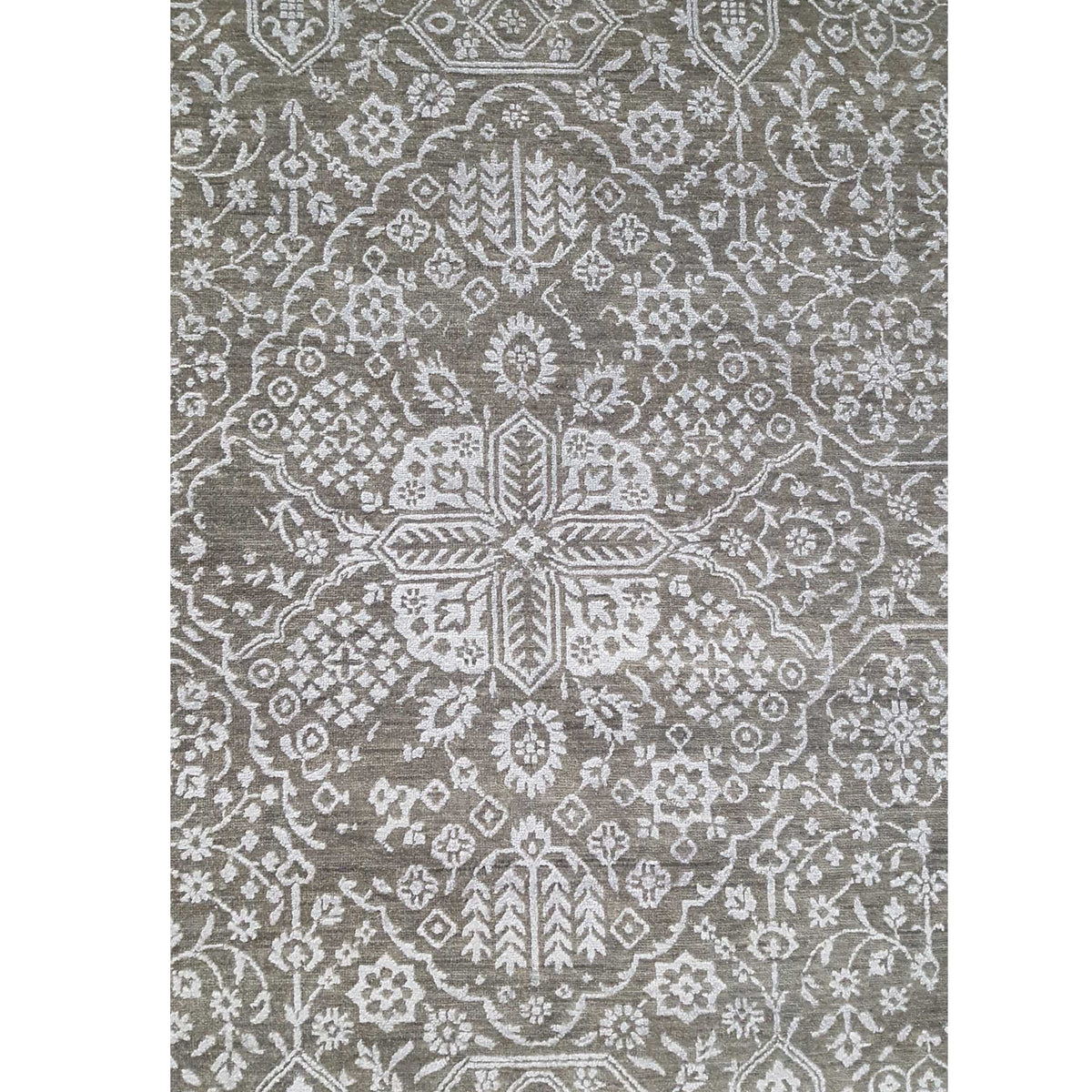 Pacific Erase 40265 Charcoal Silver Modern Hand Knotted Rug