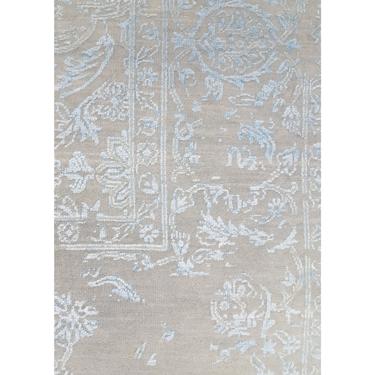 Pacific Erase 40273 Sky Blue Modern Hand Knotted Rug