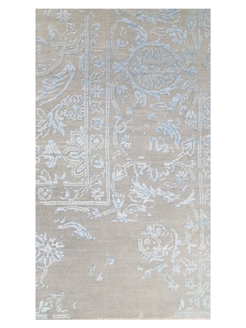 Pacific Erase 40273 Sky Blue Modern Hand Knotted Rug