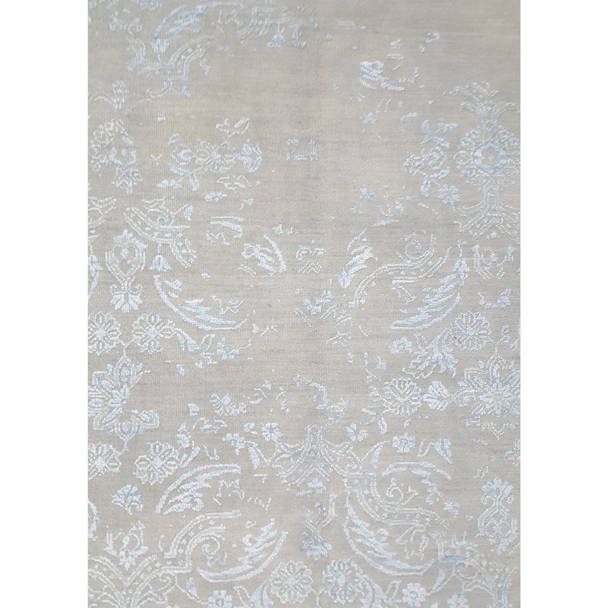 Pacific Erase 40273 Sky Blue Modern Hand Knotted Rug