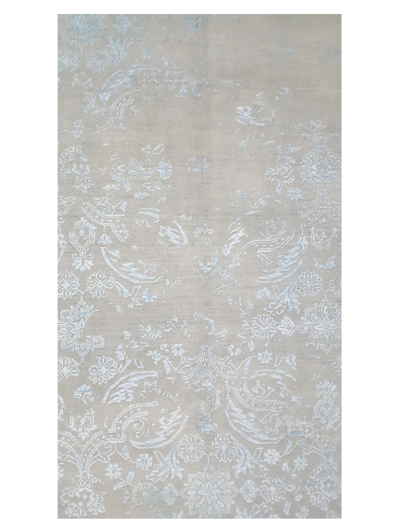 Pacific Erase 40273 Sky Blue Modern Hand Knotted Rug