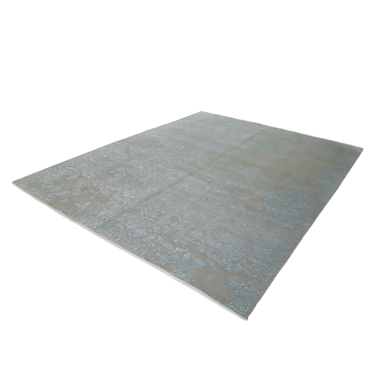 Pacific Erase 40273 Sky Blue Modern Hand Knotted Rug