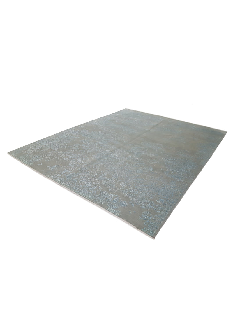 Pacific Erase 40273 Sky Blue Modern Hand Knotted Rug