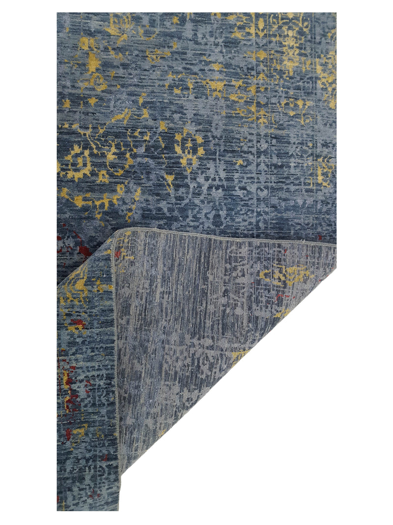 Pacific Erase 40281 Multi Dk.Blue Modern Hand Knotted Rug