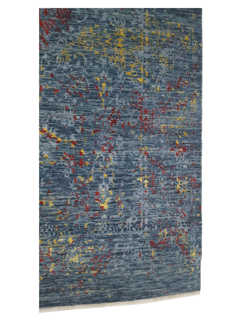 Pacific Erase 40281 Multi Dk.Blue Modern Hand Knotted Rug