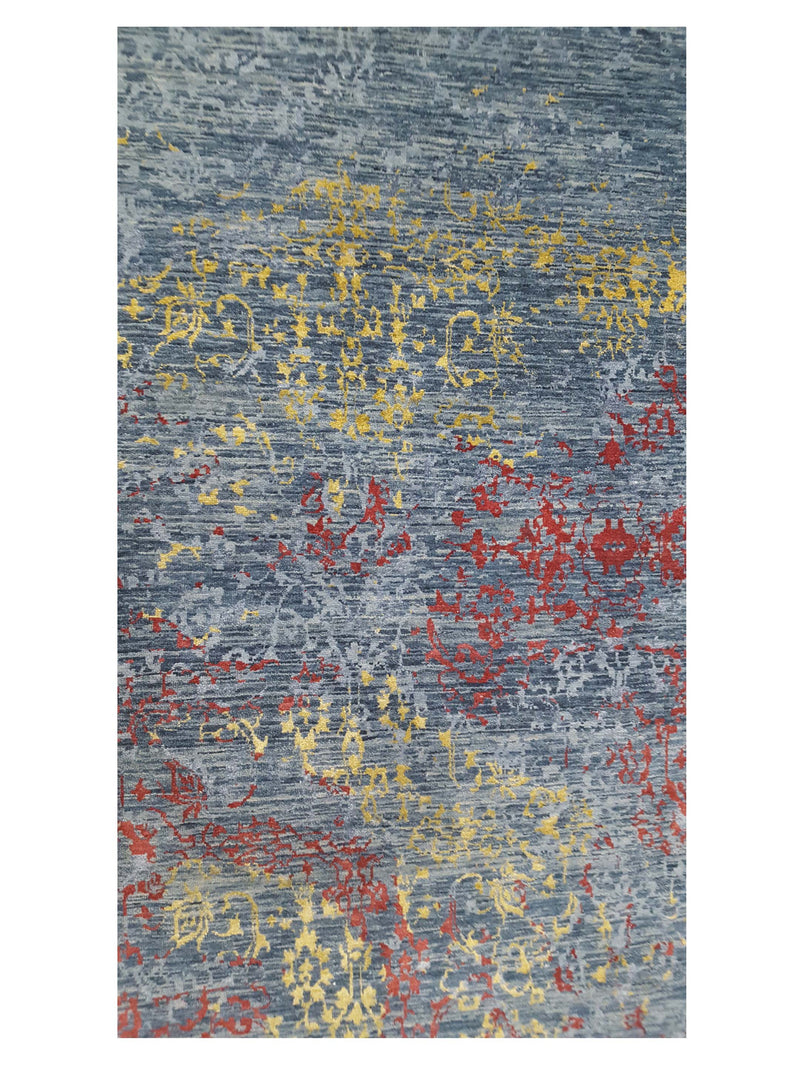 Pacific Erase 40281 Multi Dk.Blue Modern Hand Knotted Rug