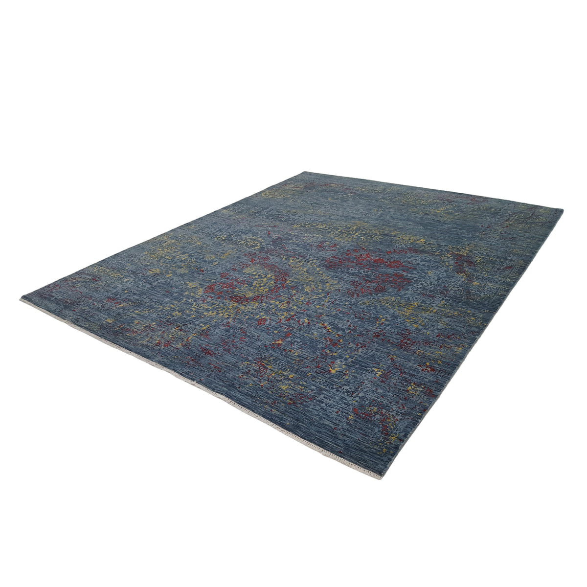 Pacific Erase 40281 Multi Dk.Blue Modern Hand Knotted Rug