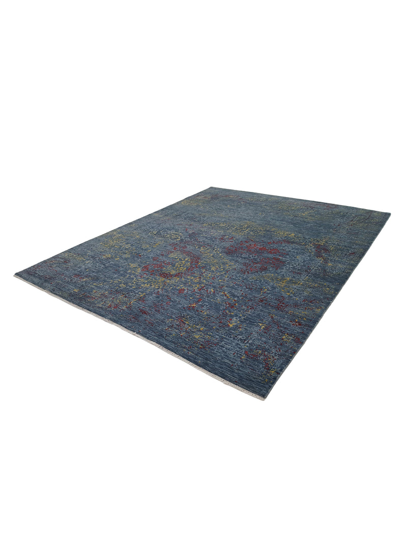 Pacific Erase 40281 Multi Dk.Blue Modern Hand Knotted Rug