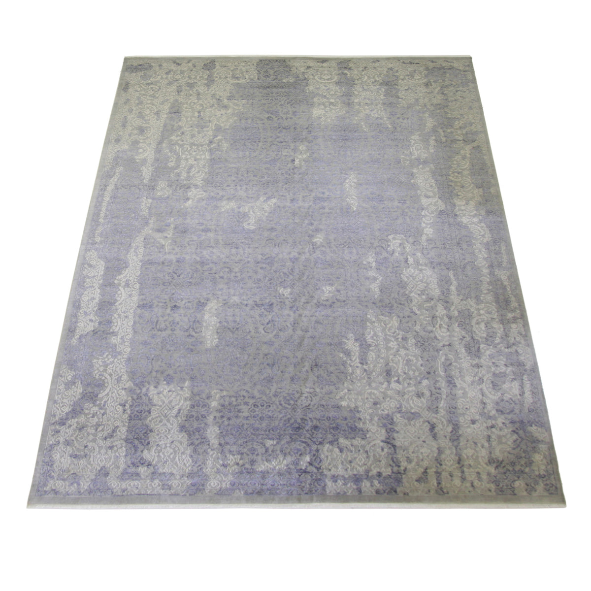 Pacific Erase 40293 Silver Blue Modern Hand Knotted Rug