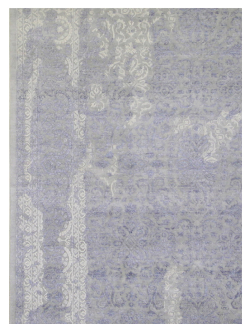 Pacific Erase 40293 Silver Blue Modern Hand Knotted Rug