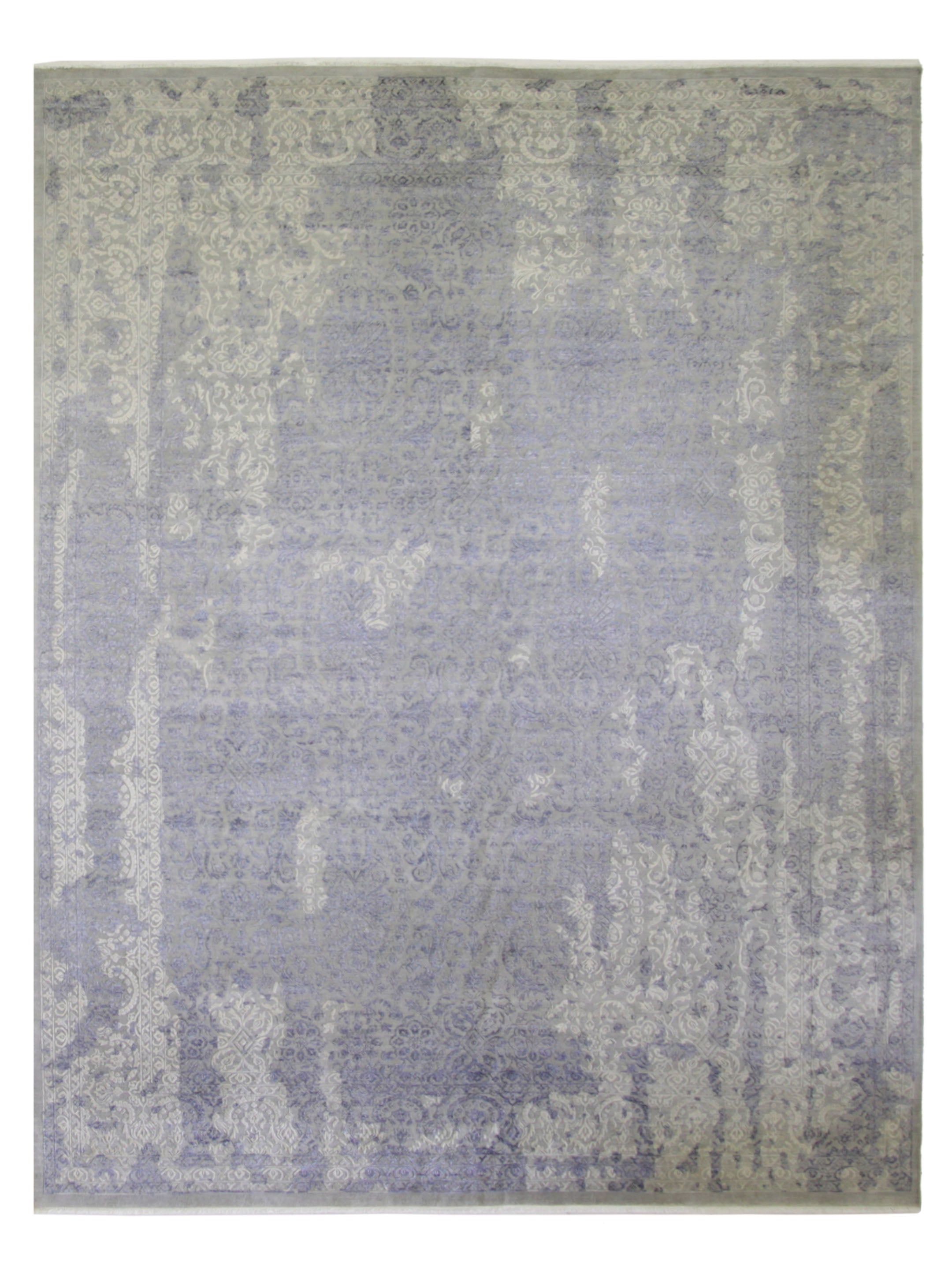 Pacific Erase 40293 Silver Blue Modern Hand Knotted Rug – Pacific Rugs