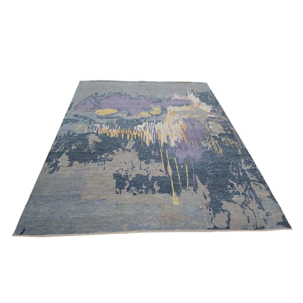 Pacific Erase 40296 Multi Blue Modern Hand Knotted Rug