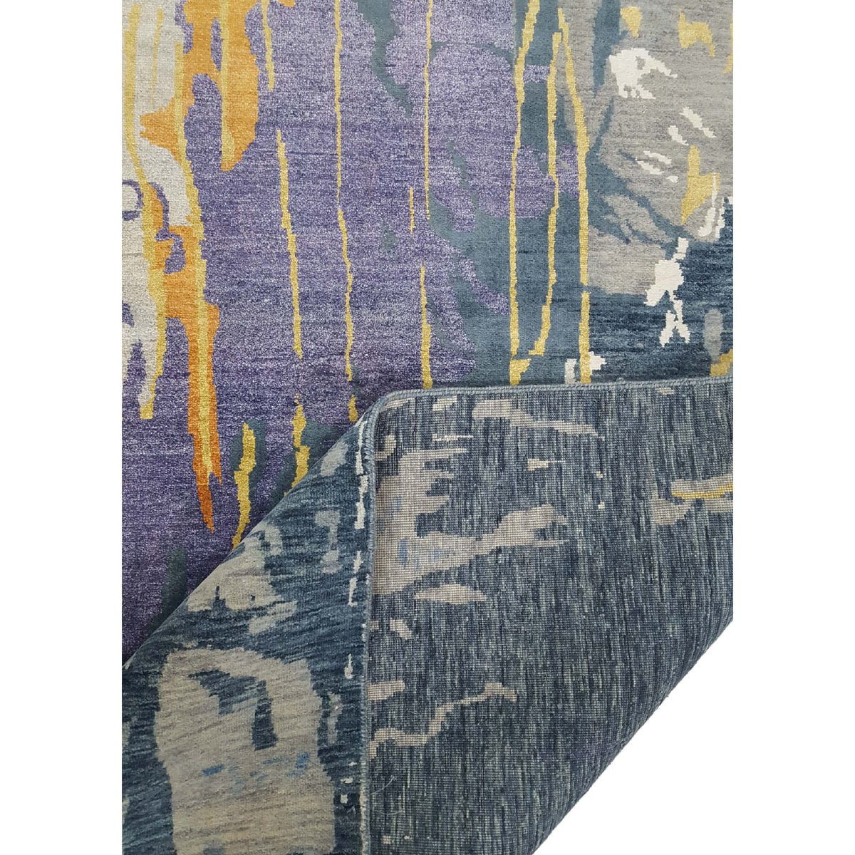 Pacific Erase 40296 Multi Blue Modern Hand Knotted Rug