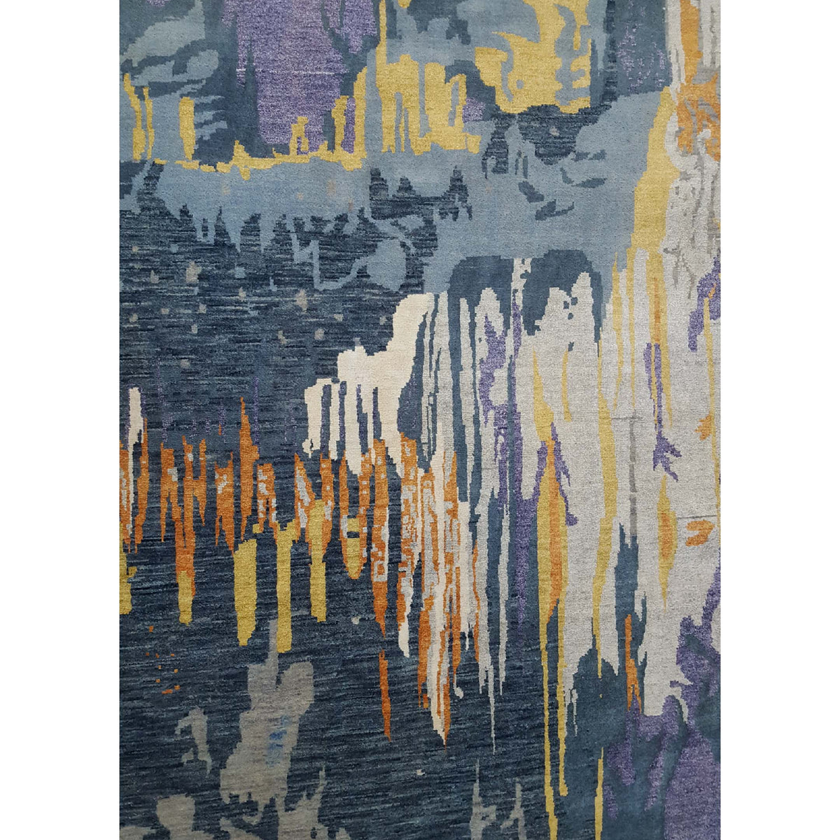 Pacific Erase 40296 Multi Blue Modern Hand Knotted Rug