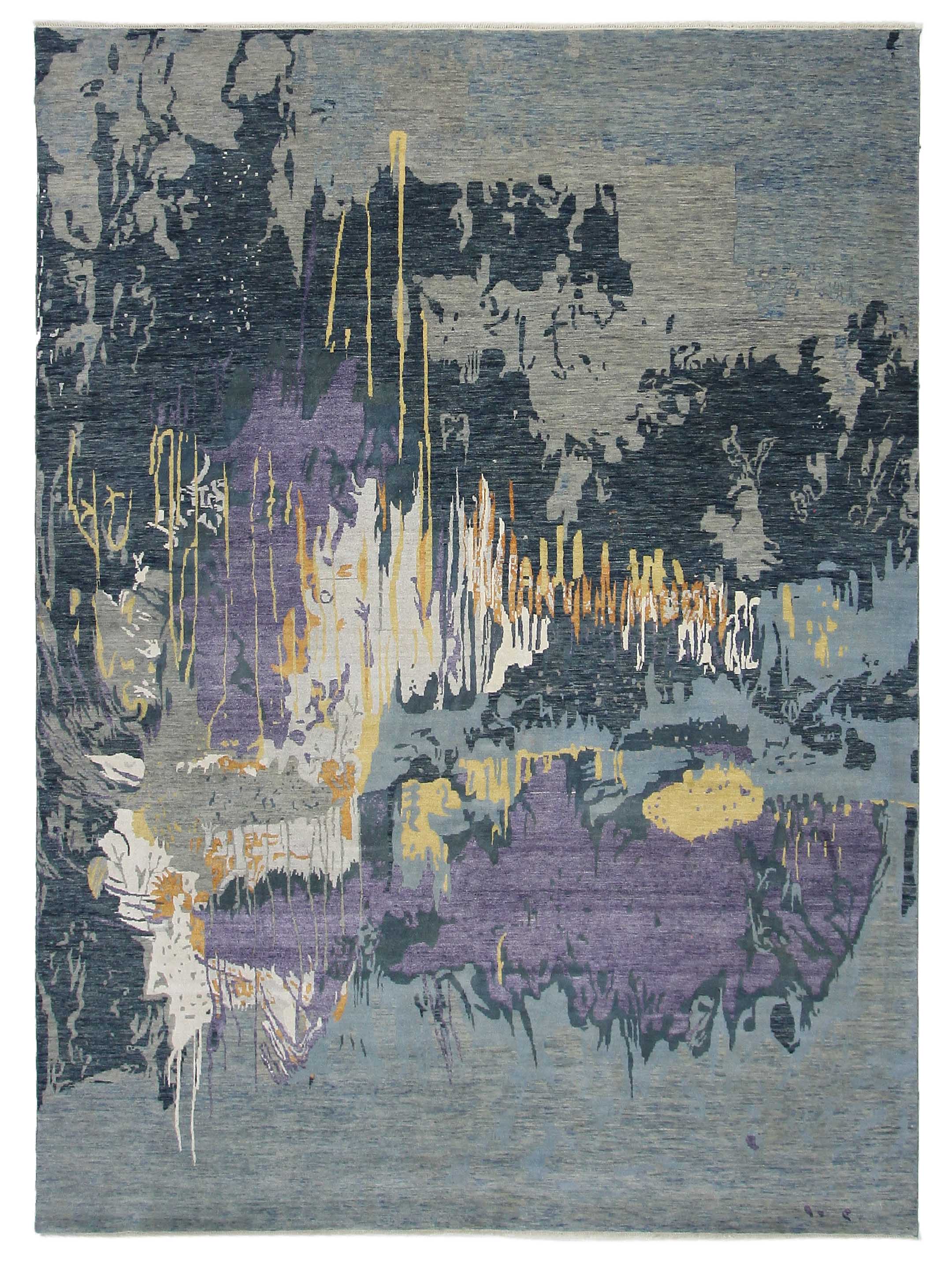 Pacific Erase 40296 Multi Blue Modern Hand Knotted Rug – Pacific Rugs