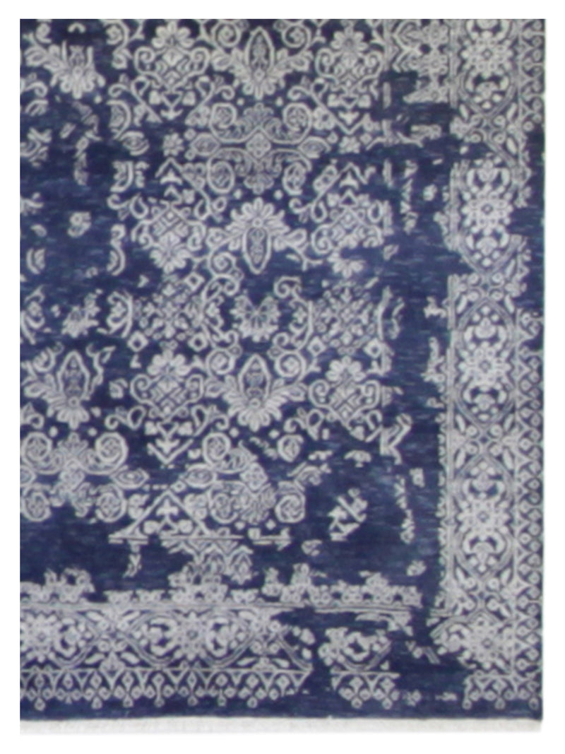 Pacific Erase 40303 Jade Blue Silver Modern Hand Knotted Rug