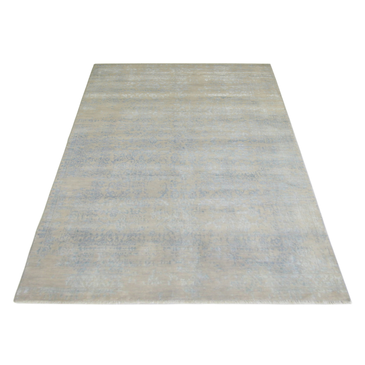 Pacific Erase 40318 Beige Blue Modern Hand Knotted Rug