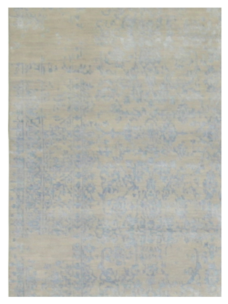 Pacific Erase 40318 Beige Blue Modern Hand Knotted Rug