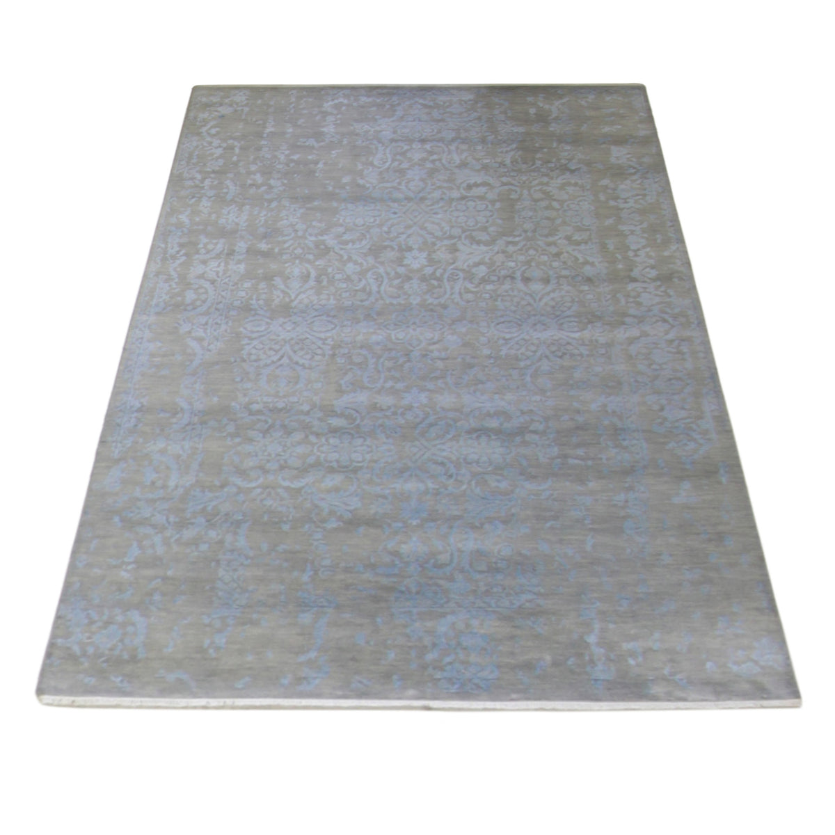 Pacific Erase 40321 Grey Blue Modern Hand Knotted Rug