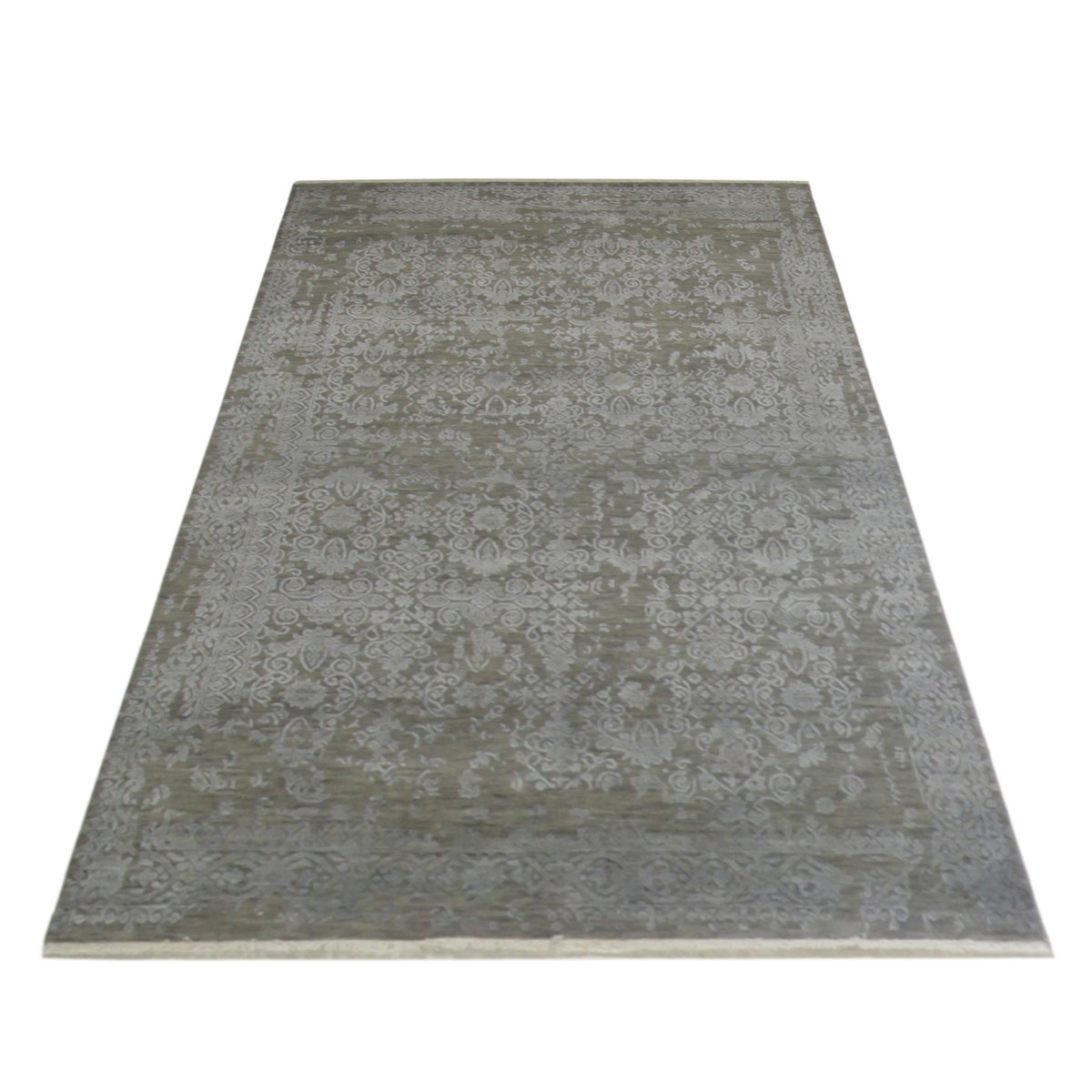 Pacific Erase 40333 Grey Silver Modern Hand Knotted Rug