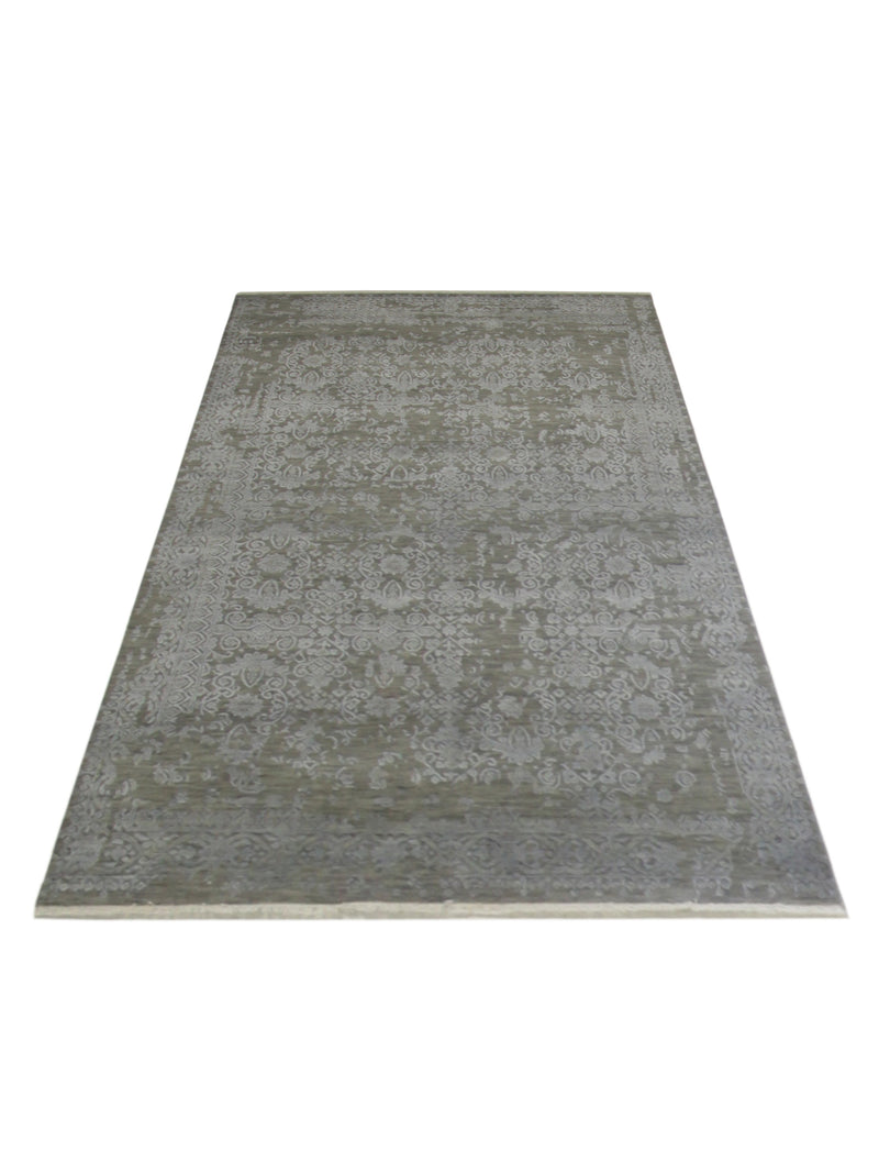 Pacific Erase 40333 Grey Silver Modern Hand Knotted Rug