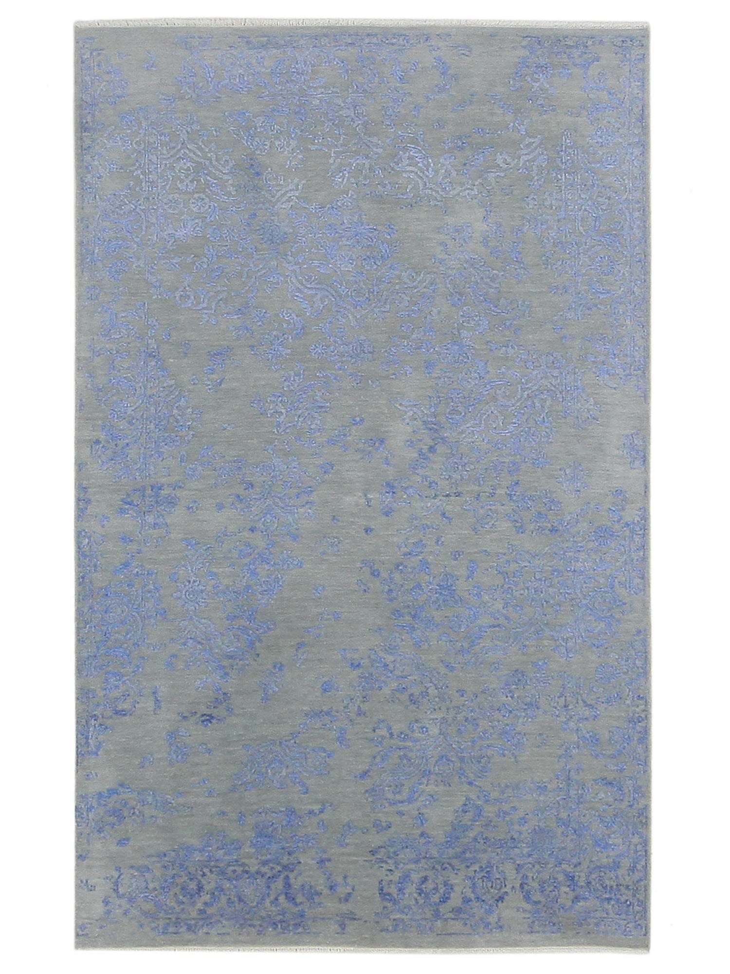 Pacific Erase 40334 Grey Blue Modern Hand Knotted Rug – Pacific Rugs
