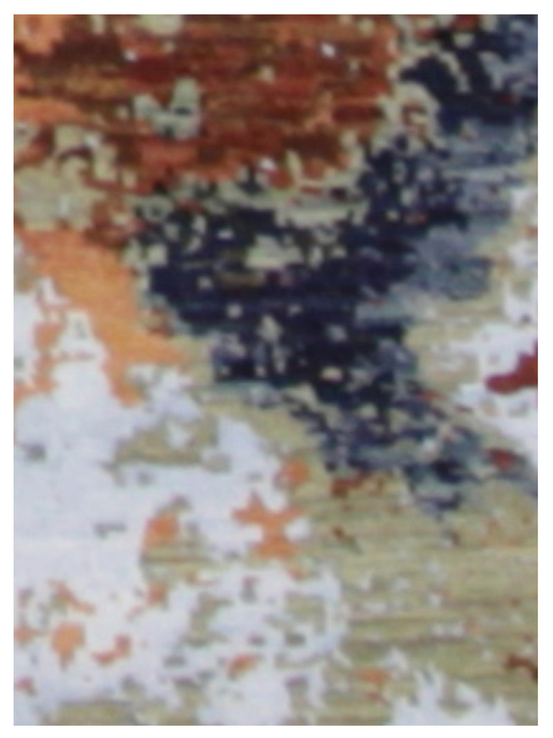 Pacific Galaxy 40343 Rust Blue Modern Hand Knotted Rug