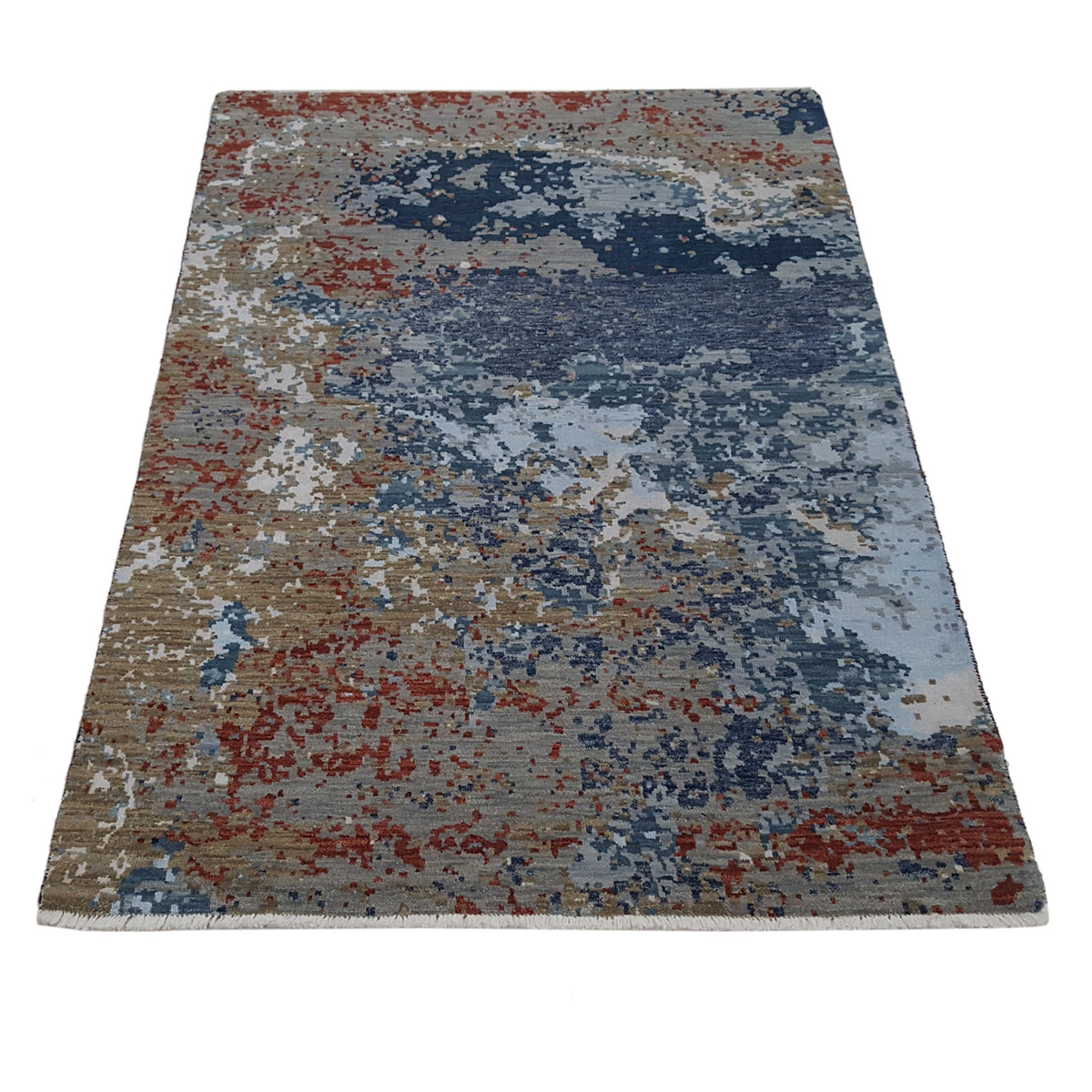Pacific Galaxy 40345 Grey Blue Modern Hand Knotted Rug