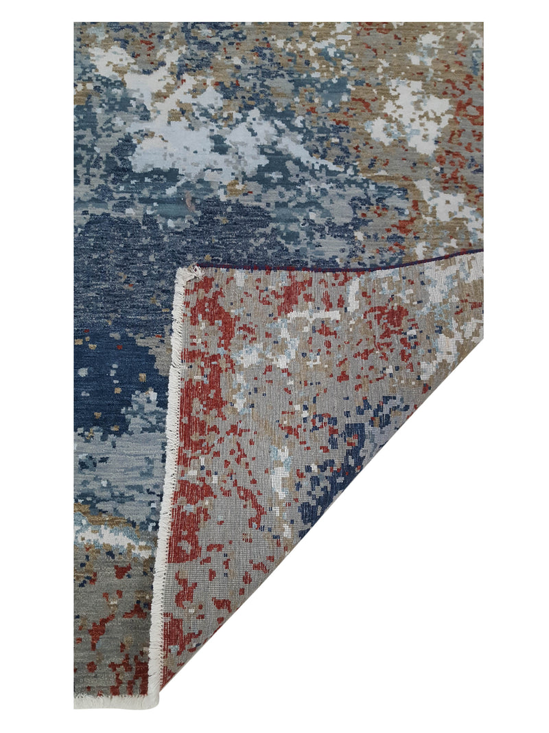 Pacific Galaxy 40345 Grey Blue Modern Hand Knotted Rug