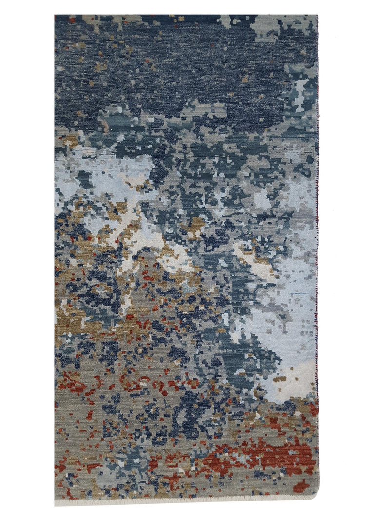 Pacific Galaxy 40345 Grey Blue Modern Hand Knotted Rug