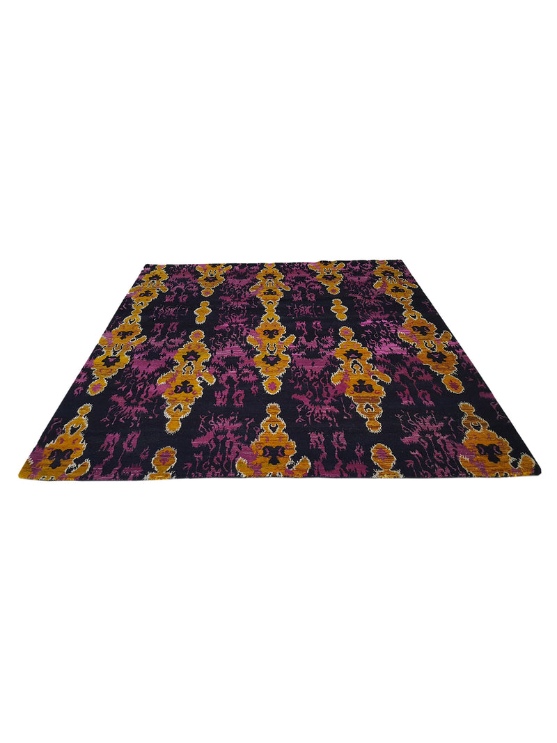 Pacific Banana Silk 40374 Black Multi Modern Hand Knotted Rug