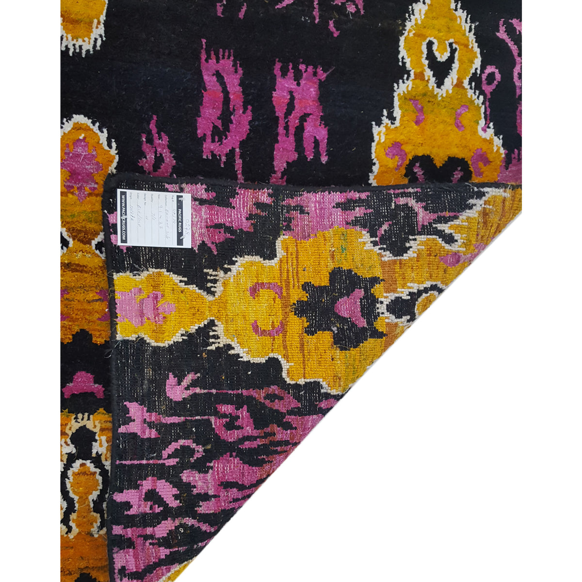 Pacific Banana Silk 40374 Black Multi Modern Hand Knotted Rug