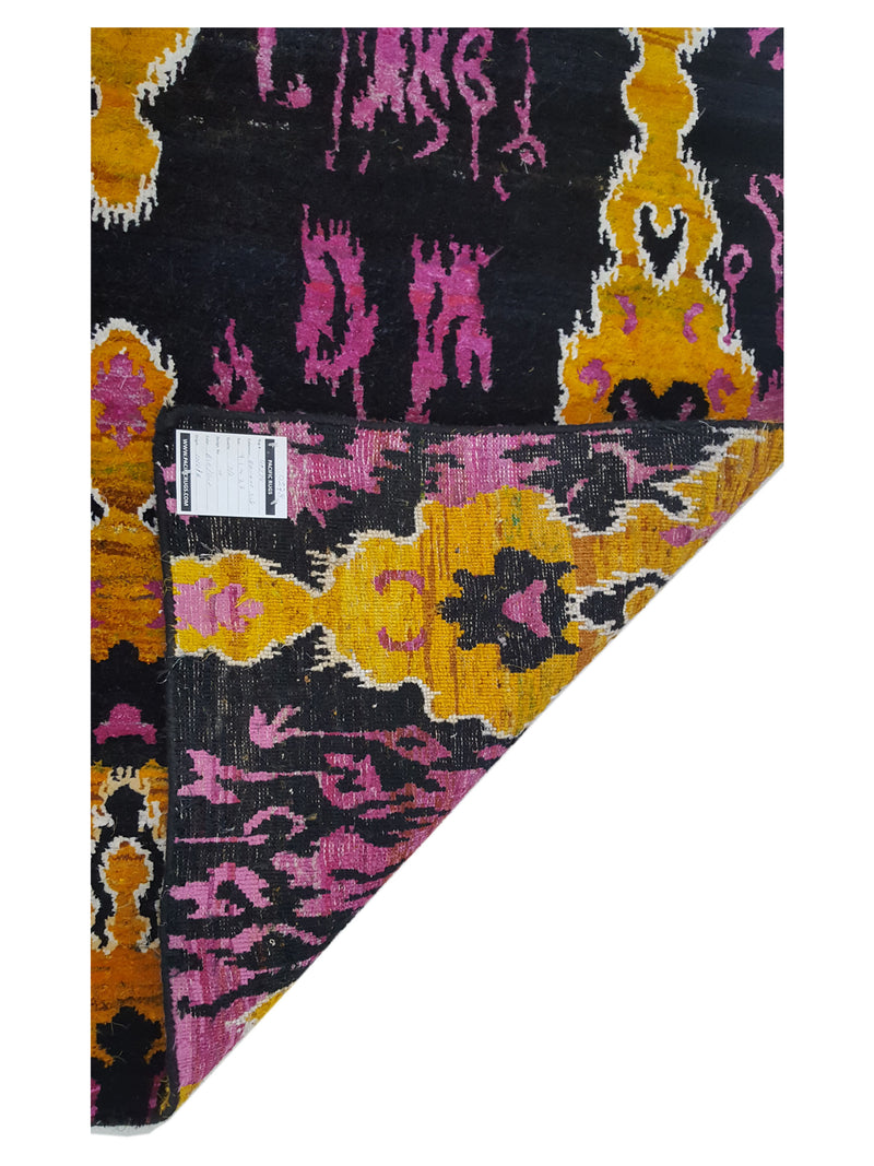 Pacific Banana Silk 40374 Black Multi Modern Hand Knotted Rug