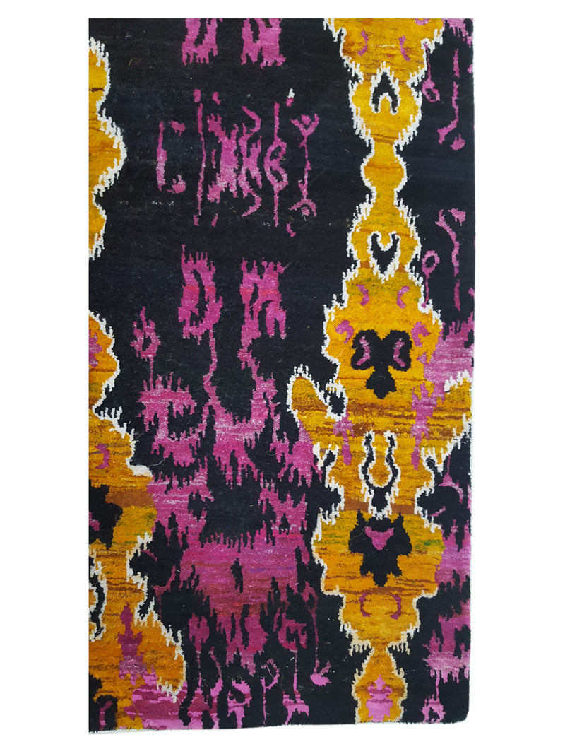 Pacific Banana Silk 40374 Black Multi Modern Hand Knotted Rug