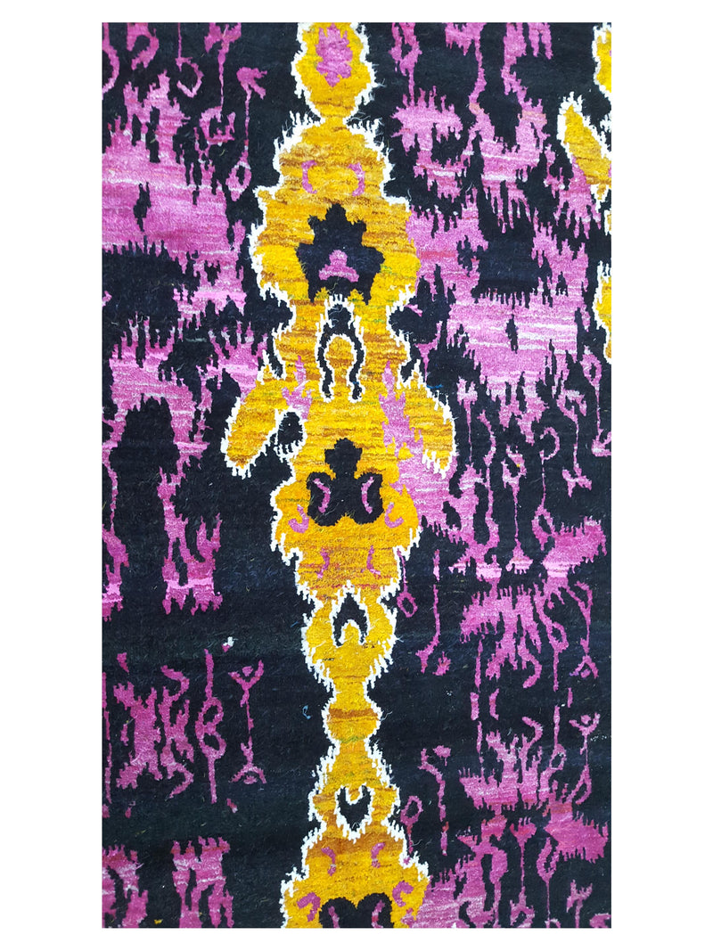 Pacific Banana Silk 40374 Black Multi Modern Hand Knotted Rug