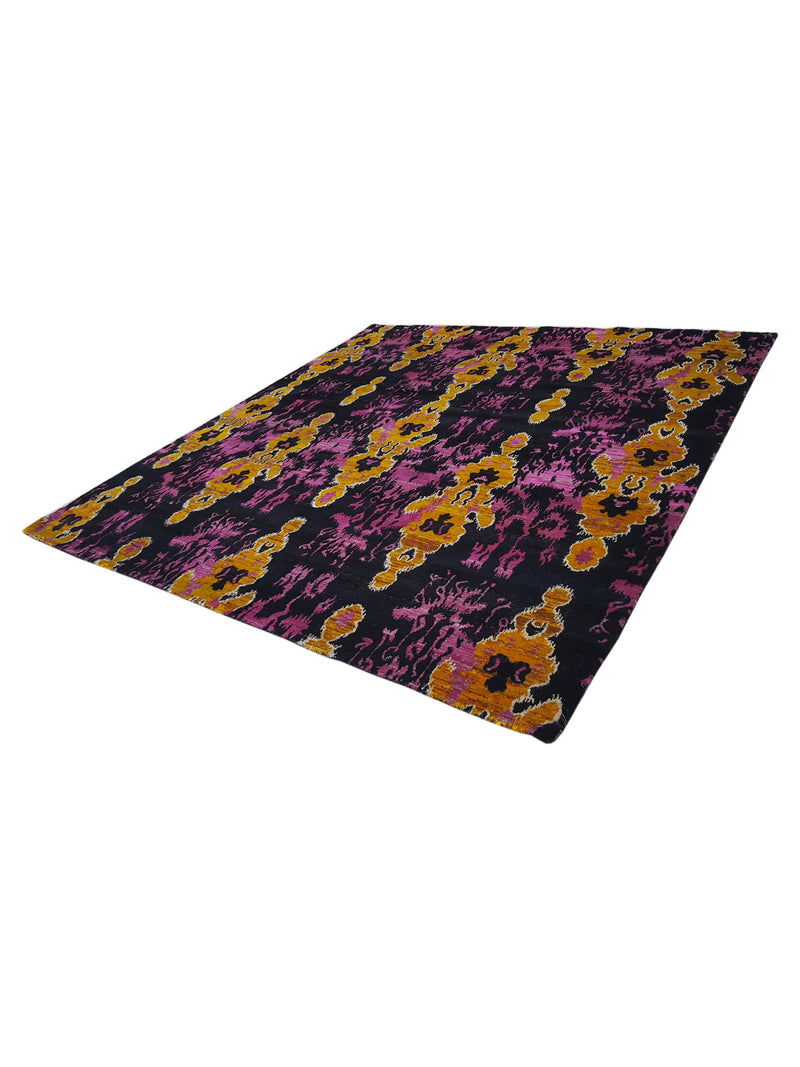 Pacific Banana Silk 40374 Black Multi Modern Hand Knotted Rug