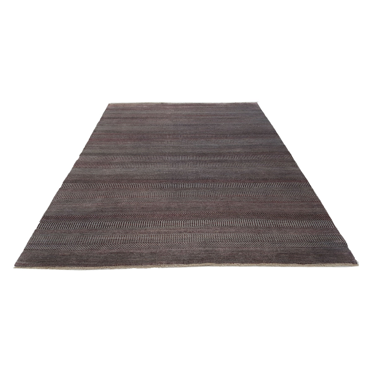 Pacific Sari Silk 40376 Grey Burgundy Transitional Hand Knotted Rug