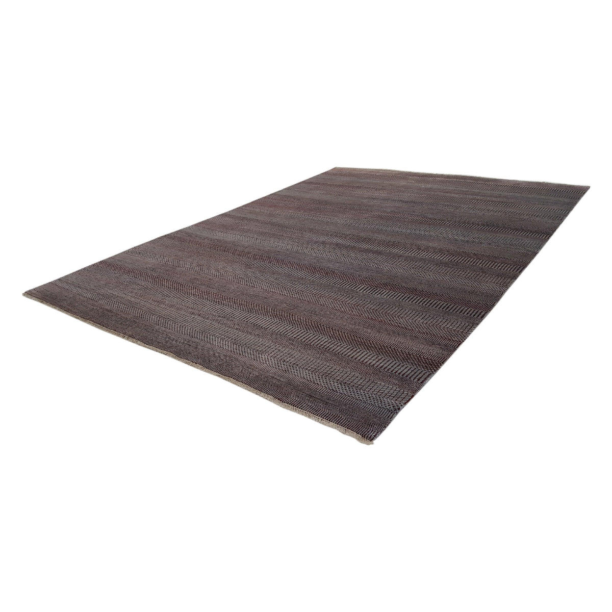 Pacific Sari Silk 40376 Grey Burgundy Transitional Hand Knotted Rug