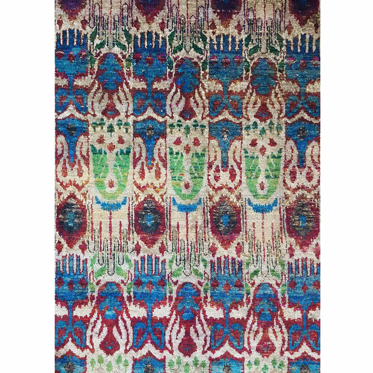 Pacific Sari Silk 40378 Multi Multi Transitional Hand Knotted Rug