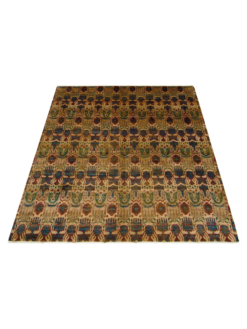 Pacific Sari Silk 40380 Multi Multi Transitional Hand Knotted Rug