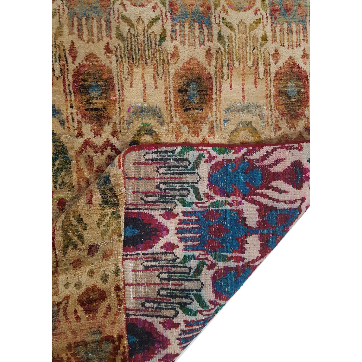 Pacific Sari Silk 40381 Multi Multi Transitional Hand Knotted Rug