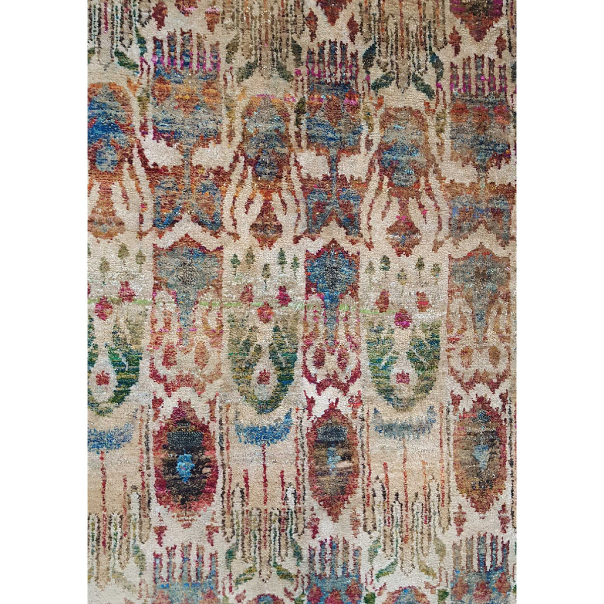 Pacific Sari Silk 40381 Multi Multi Transitional Hand Knotted Rug