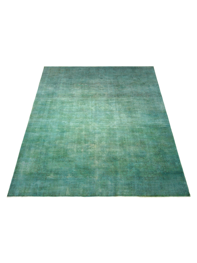 Pacific Overdyed 40413 Aqua Aqua Transitional Hand Knotted Rug