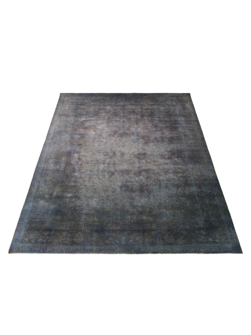 Pacific Overdyed 40416 Blue Blue Transitional Hand Knotted Rug