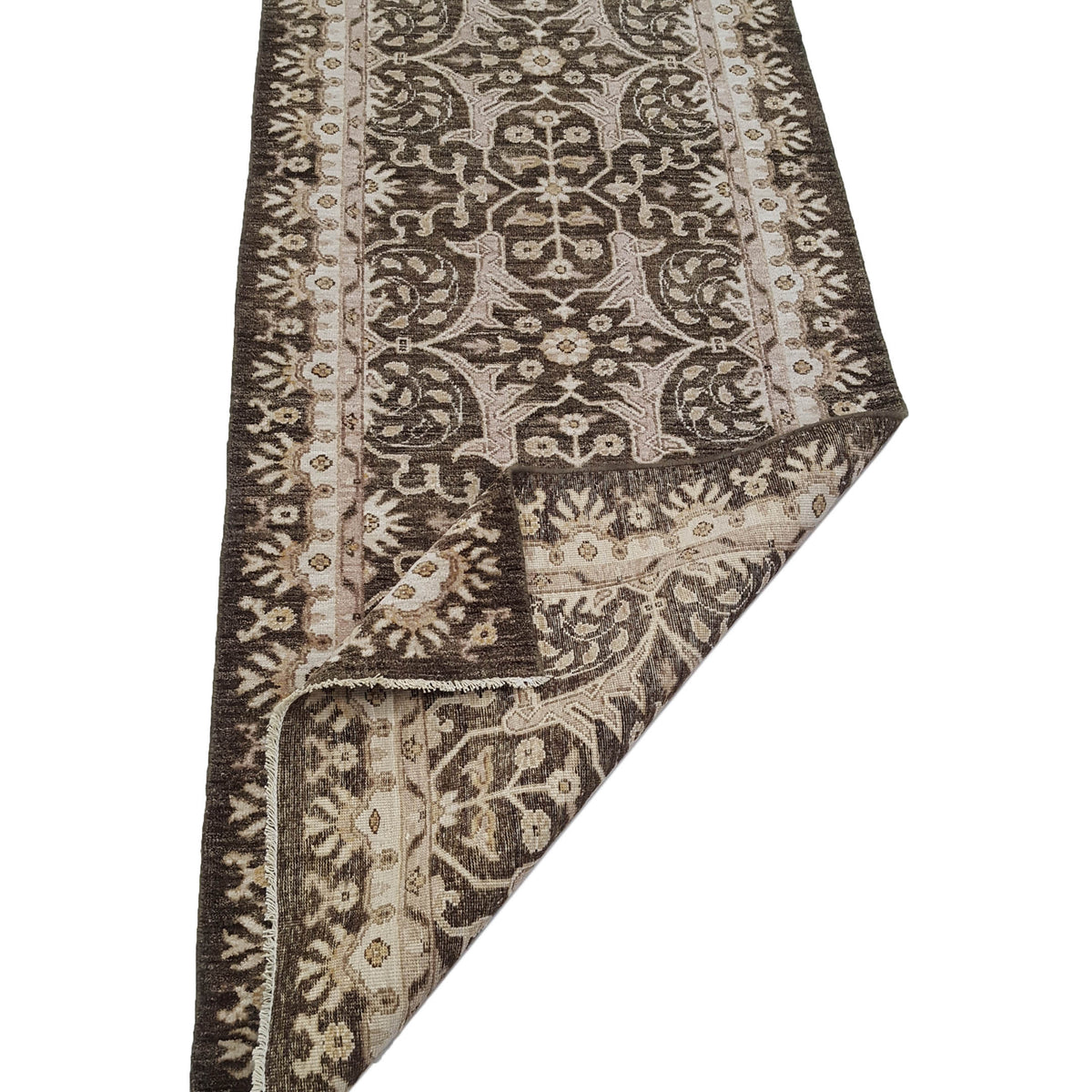 Pacific Ziegler 40423 Brown Ivory Transitional Hand Knotted Rug