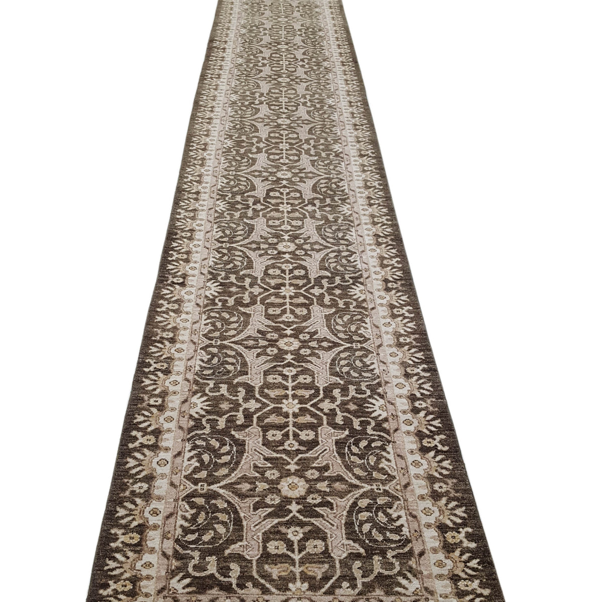 Pacific Ziegler 40423 Brown Ivory Transitional Hand Knotted Rug