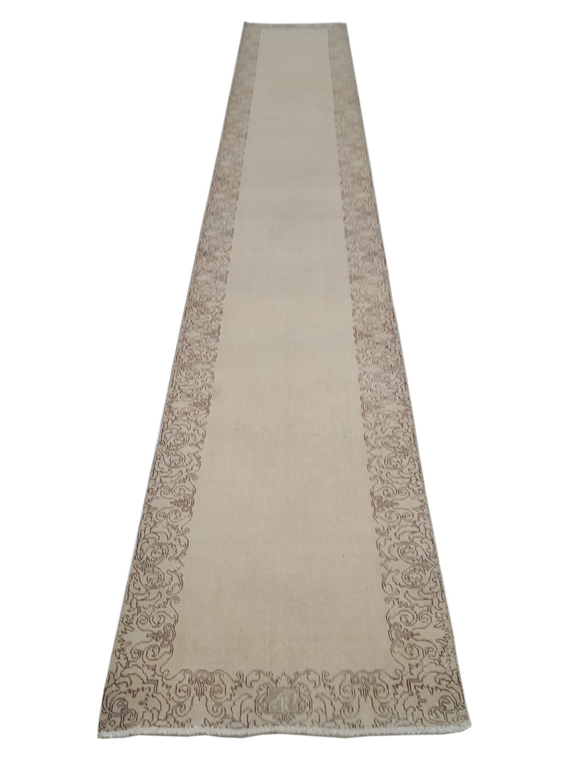Pacific Vintage 40439 Beige Beige Vintage Hand Knotted Rug