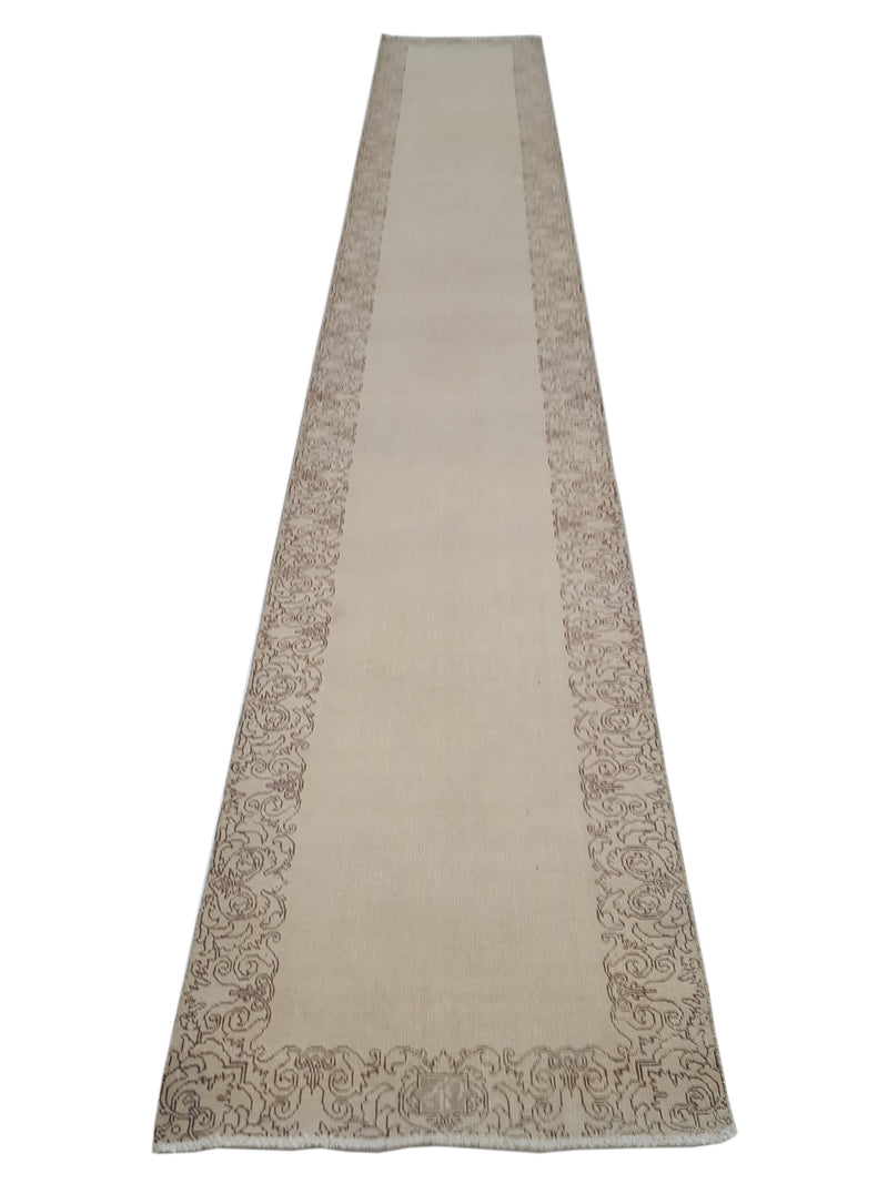 Pacific Vintage 40439 Beige Beige Vintage Hand Knotted Rug