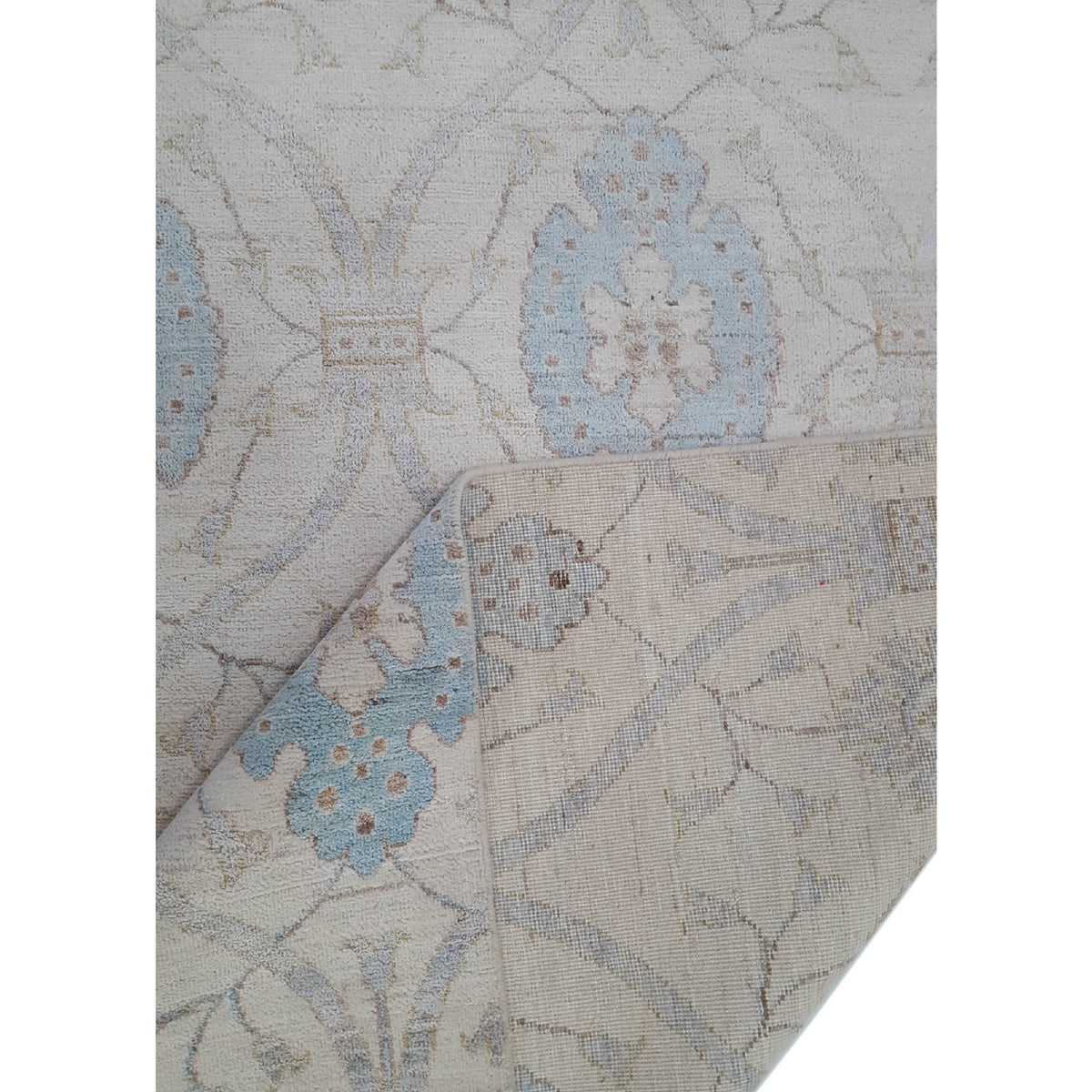 Pacific Ziegler 40443 Ivory Baby Blue Transitional Hand Knotted Rug
