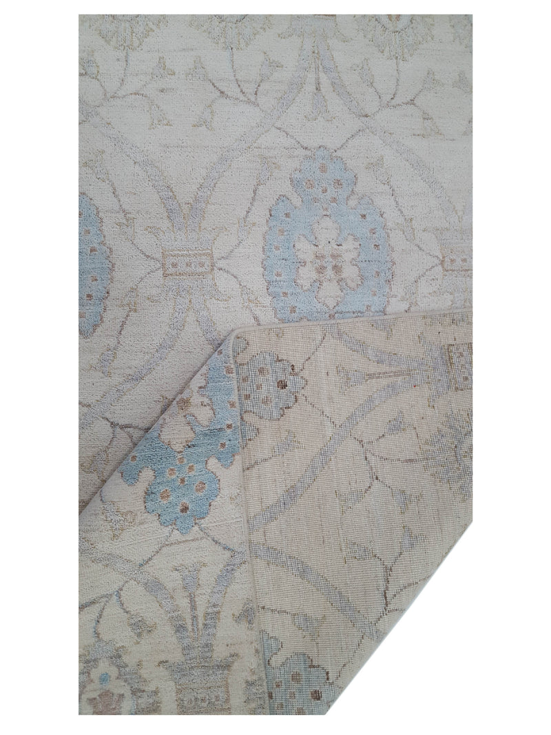 Pacific Ziegler 40443 Ivory Baby Blue Transitional Hand Knotted Rug